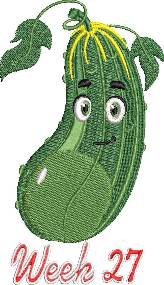 Pregnancy weekly Chart T-Shirts embroidered, pregnancy week 27